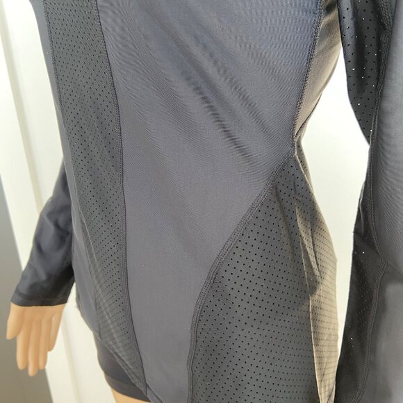 Karma Athletics Womens Black Long-Sleeve Perforated Activewear Top Size Small - Picture 6 of 16
